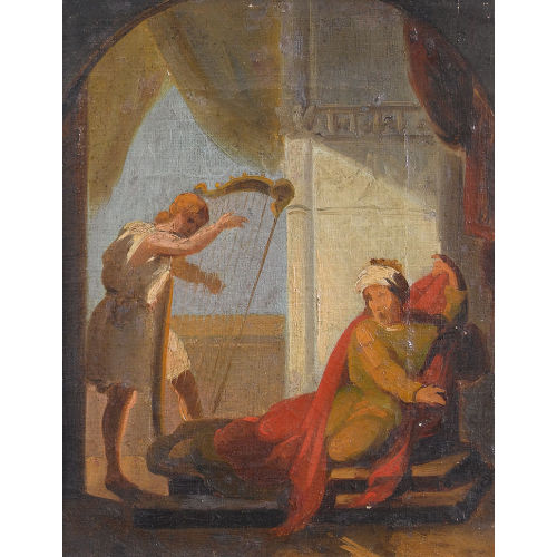 DOMENICO MORELLI : Harfenspielender David vor K�nig Saul (DOBIASCHOFSKY AUKTIONEN AG)