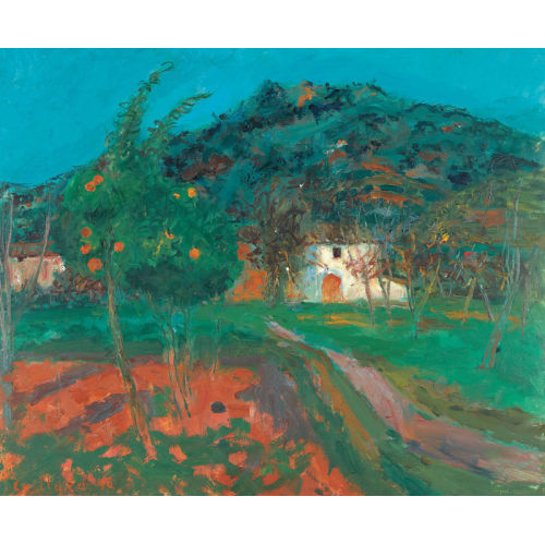 CHRISTIAN HUGUES CAILLARD : S�dliche Landschaft mit Bauernh�usern (DOBIASCHOFSKY AUKTIONEN AG)