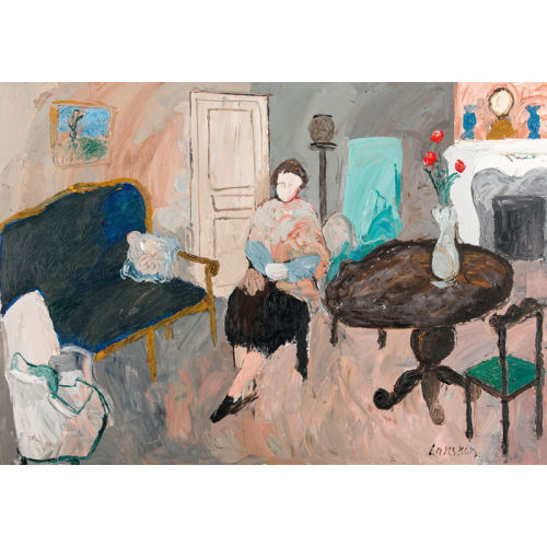 ANDR� LANSKOY : Interieur mit sitzender Dame (DOBIASCHOFSKY AUKTIONEN AG)
