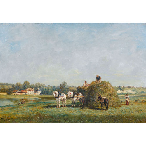 JULES JACQUES VEYRASSAT : Die Heuernte (DOBIASCHOFSKY AUKTIONEN AG)