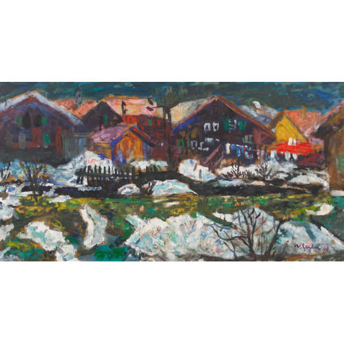 KARL GERBER : Ausblick aus dem Atelier des K�nstlers in Zweisimmen (DOBIASCHOFSKY AUKTIONEN AG)