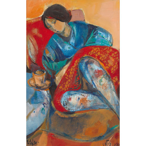 RUTH SCHLOSS : Bildnis einer Dame auf dem Diwan (DOBIASCHOFSKY AUKTIONEN AG)