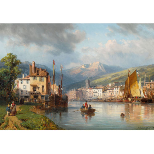 CHARLES EUPHRASIE KUWASSEG : Idyllische Ansicht von Grenoble (DOBIASCHOFSKY AUKTIONEN AG)