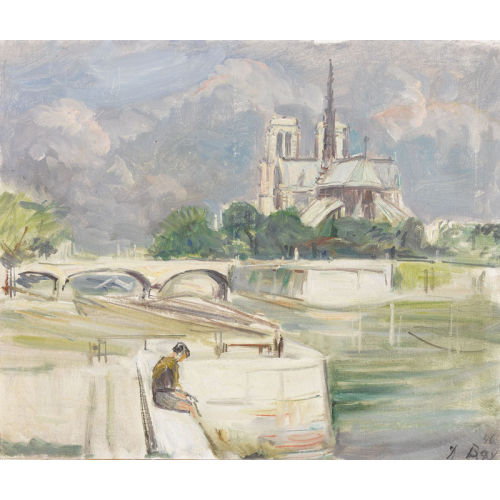 HANNI BAY : Seineufer mit Notre-Dame de Paris (DOBIASCHOFSKY AUKTIONEN AG)