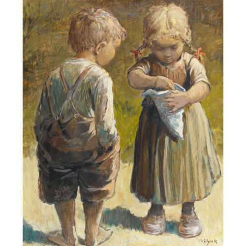 KARL SCHENK : M�dchen und Bub (DOBIASCHOFSKY AUKTIONEN AG)