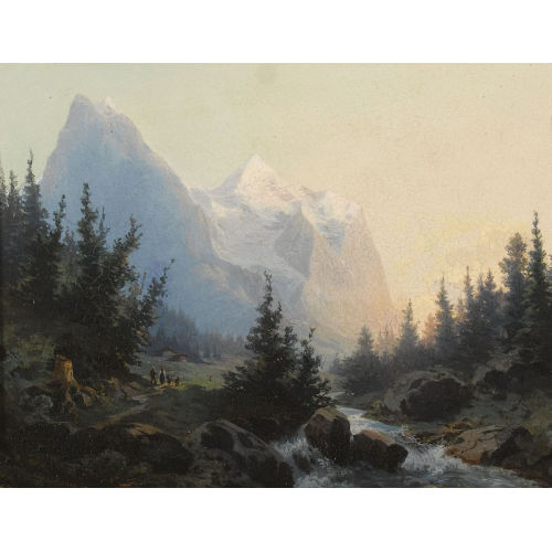FRAN�OIS LOUIS FRITZ DE NIEDERH�USERN : Well- und Wetterhorn von Rosenlaui aus (DOBIASCHOFSKY AUKTIONEN AG)