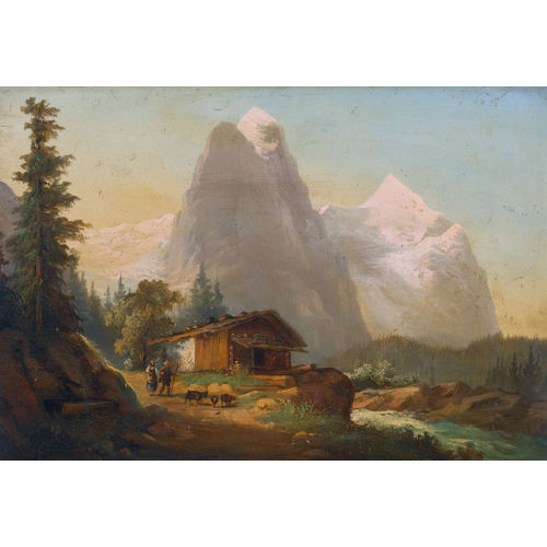 FERDINAND HODLER : 'Chalet mit Well- und Wetterhorn' (DOBIASCHOFSKY AUKTIONEN AG)
