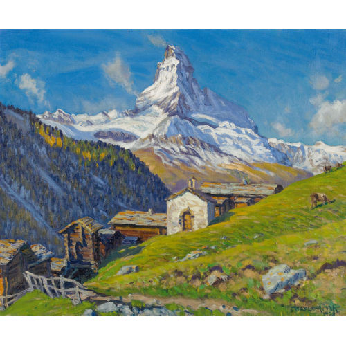 WALDEMAR THEOPHIL FINK : 'Herbstmorgen in Findelen' (DOBIASCHOFSKY AUKTIONEN AG)