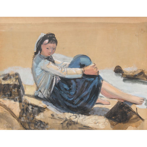 MAURICE BARRAUD : Sitzende Frau am Strand (DOBIASCHOFSKY AUKTIONEN AG)