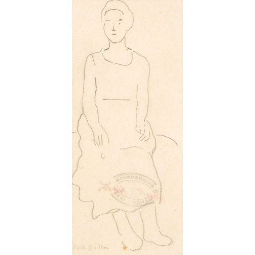 FERDINAND HODLER : Figurenstudie zu einer sitzenden Dame (DOBIASCHOFSKY AUKTIONEN AG)