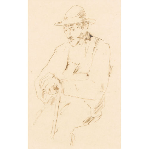 ALBERT ANKER : Sitzender alter Mann (DOBIASCHOFSKY AUKTIONEN AG)