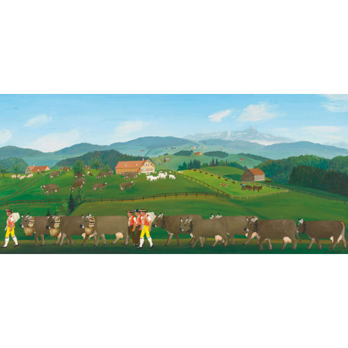 CHRISTIAN VETSCH : Appenzeller Landschaft mit Alpaufzug (DOBIASCHOFSKY AUKTIONEN AG)