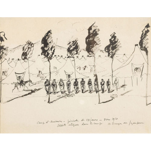 ANDR� ALBERT MARIE DUNOYER DE SEGONZAC : 'Soldats align�s dans le camp' (DOBIASCHOFSKY AUKTIONEN AG)