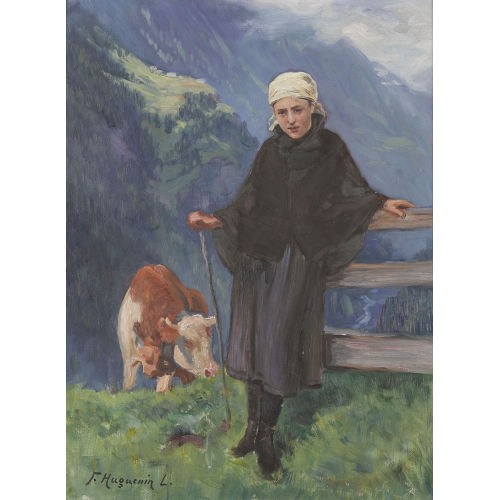 FRITZ-�DOUARD HUGUENIN-LASSAUGUETTE : 'La Berg�re' (DOBIASCHOFSKY AUKTIONEN AG)