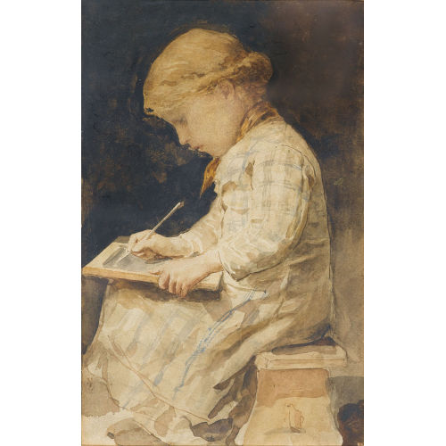 ALBERT ANKER : Schreibendes M�dchen (DOBIASCHOFSKY AUKTIONEN AG)