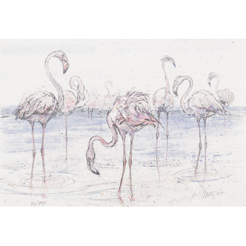 FRITZ HUG : Flamingos (DOBIASCHOFSKY AUKTIONEN AG)