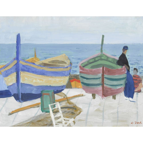 LEO DECK : 'Fischerboote in Nizza' (DOBIASCHOFSKY AUKTIONEN AG)