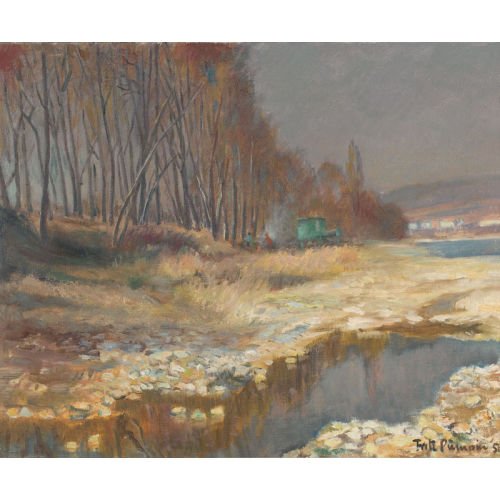 FRITZ P�MPIN : 'Vorfr�hling am Rhein' (DOBIASCHOFSKY AUKTIONEN AG)