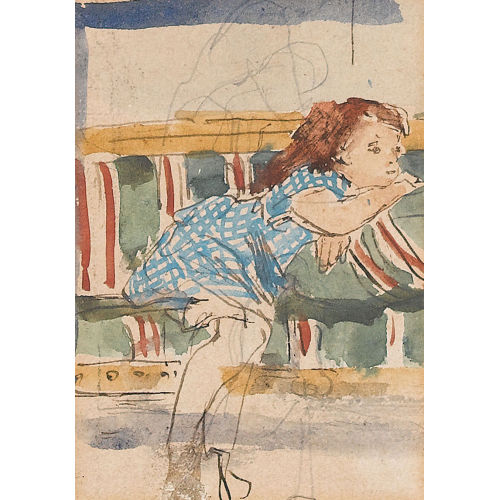 ALBERT ANKER : 'Kind, der Musik lauschend' (DOBIASCHOFSKY AUKTIONEN AG)