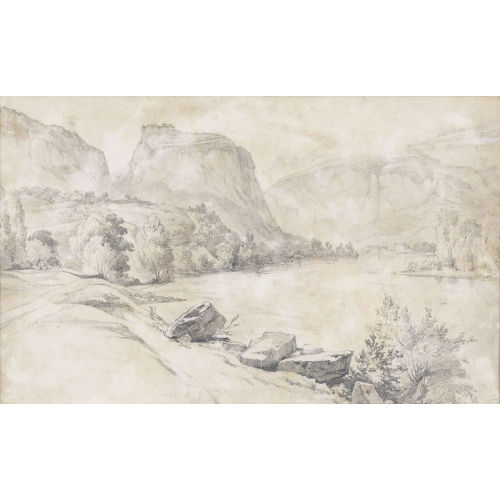 ALEXANDRE CALAME : Flusslandschaft mit Bergen (DOBIASCHOFSKY AUKTIONEN AG)