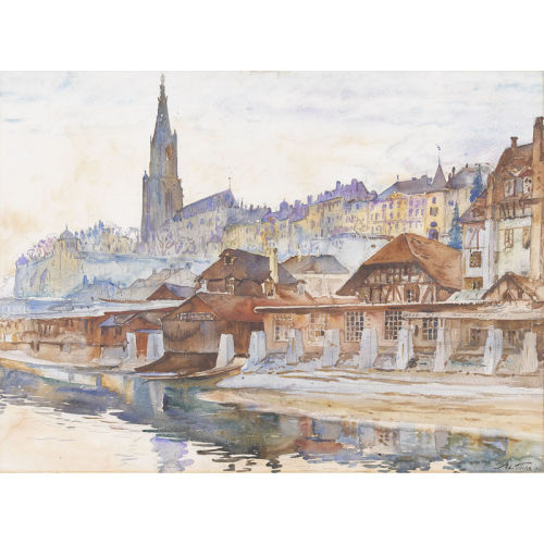 ADOLF TI�CHE : Blick von der Matte auf das Berner M�nster (DOBIASCHOFSKY AUKTIONEN AG)