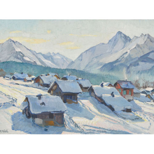 ERNST II HODEL : Winterliches Saas im Pr�ttigau (DOBIASCHOFSKY AUKTIONEN AG)