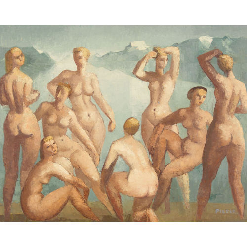 HERMANN PIEPER : Badende Frauen am Genfersee (DOBIASCHOFSKY AUKTIONEN AG)