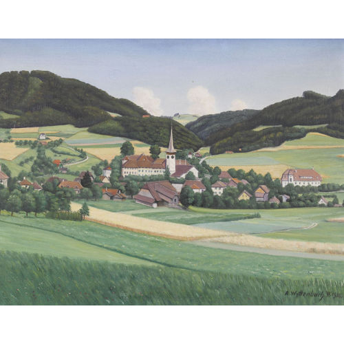 ADOLF WYTTENBACH-BRAND : Blick auf K�niz bei Bern (DOBIASCHOFSKY AUKTIONEN AG)