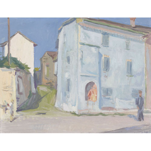 ERNST EMANUEL JACOB : Sonnige Dorfpartie (DOBIASCHOFSKY AUKTIONEN AG)