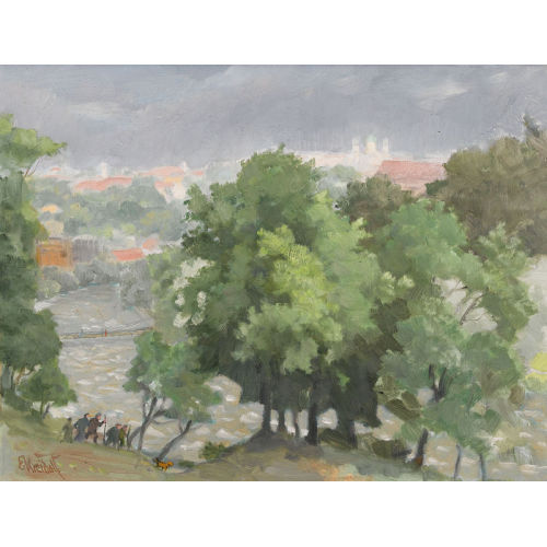 ERNST KREIDOLF : Aare mit Sch�nausteg und Sicht auf Bern (DOBIASCHOFSKY AUKTIONEN AG)