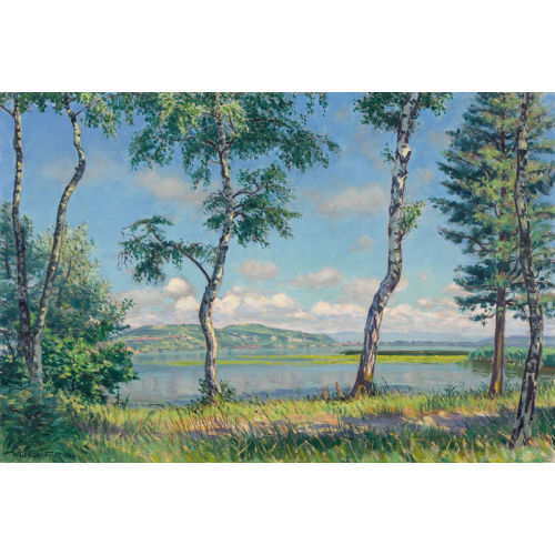 WALDEMAR THEOPHIL FINK : 'Sommertag am Murtensee' (DOBIASCHOFSKY AUKTIONEN AG)