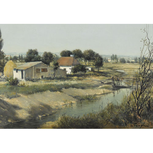 WALTER) FELBRA (EIGTL. FELLER-BRAND : Landschaft mit Bach und H�usern bei Limeuil (DOBIASCHOFSKY AUKTIONEN AG)