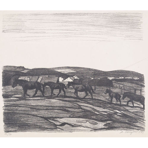 ALBERT SCHNYDER : Pferde auf der Weide (DOBIASCHOFSKY AUKTIONEN AG)