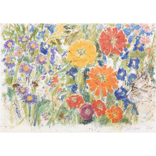 FRITZ HUG : 'Blumen mit Katze und Bienen' (DOBIASCHOFSKY AUKTIONEN AG)