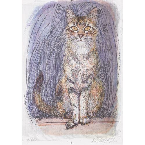 FRITZ HUG : 'Tigerkatze sitzend' (DOBIASCHOFSKY AUKTIONEN AG)