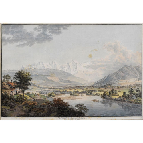 JOHANN LUDWIG ABERLI : 'Vue dessin�e � Mouri pr�s de Berne' (DOBIASCHOFSKY AUKTIONEN AG)