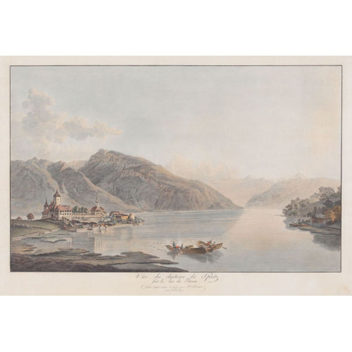 HEINRICH RIETER : 'V�e du chateau de Spietz sur le Lac de Thoun' (DOBIASCHOFSKY AUKTIONEN AG)