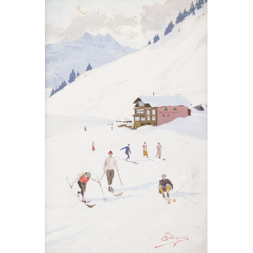 CARLO PELLEGRINI : Die Skiabfahrt (DOBIASCHOFSKY AUKTIONEN AG)