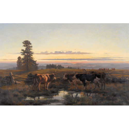 FRITZ-�DOUARD HUGUENIN-LASSAUGUETTE : 'Le soir sur la montagne' (DOBIASCHOFSKY AUKTIONEN AG)