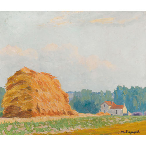 MARIUS BORGEAUD : 'Meule de paille et maison' (DOBIASCHOFSKY AUKTIONEN AG)