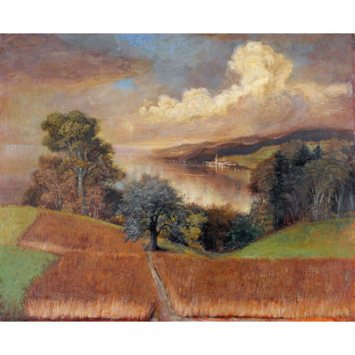 OTTO DIX : 'Bodenseelandschaft mit Blick auf Steckborn' (DOBIASCHOFSKY AUKTIONEN AG)