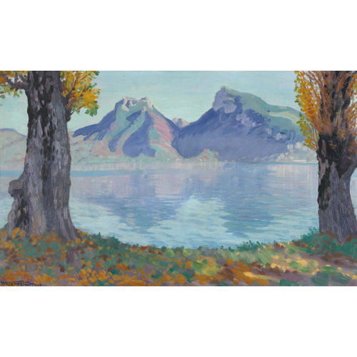 WALDEMAR THEOPHIL FINK : 'Herbstmorgen am Thunersee' (DOBIASCHOFSKY AUKTIONEN AG)