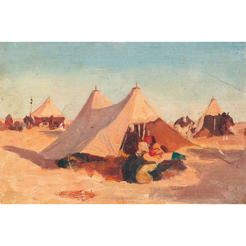 JOHANN LUDWIG RUDOLF DURHEIM : 'Camp de soldats au d�sert' (DOBIASCHOFSKY AUKTIONEN AG)