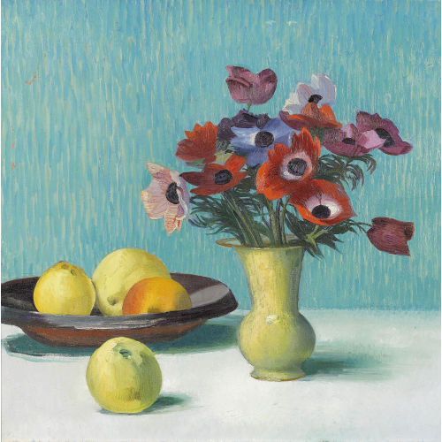 MARCUS JACOBI : Stillleben mit Obst und Anemonen (DOBIASCHOFSKY AUKTIONEN AG)