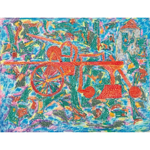 JULIEN (EIGTL. NEUWEILER DINOU : Landschaft mit einem Wagen (DOBIASCHOFSKY AUKTIONEN AG)