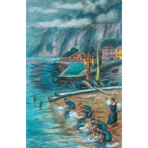 LEO PROCHOWNIK : 'W�scherinnen in Torbole sul Garda' (DOBIASCHOFSKY AUKTIONEN AG)