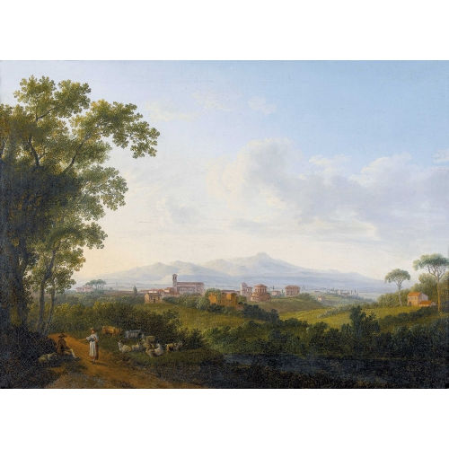 JAKOB PHILIPP HACKERT : Landschaft mit Motiven von Rom und Latium (DOBIASCHOFSKY AUKTIONEN AG)