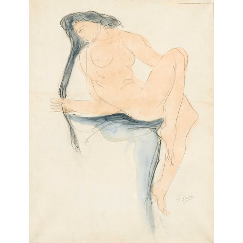 AUGUSTE RODIN : Femme nue aux cheveux longs (DOBIASCHOFSKY AUKTIONEN AG)
