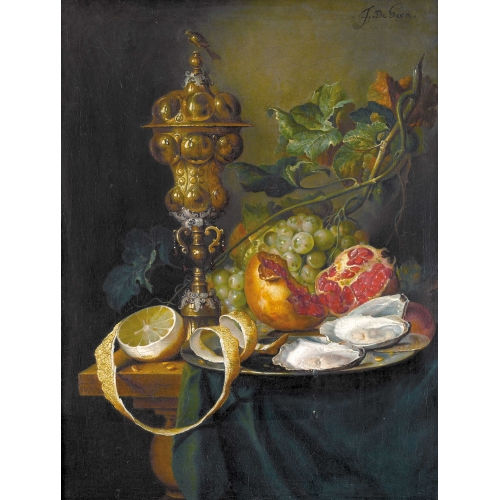 JAN DAVIDSZ. DE HEEM : Prunkstillleben mit Fr�chten, Austern und Buckelpokal (DOBIASCHOFSKY AUKTIONEN AG)