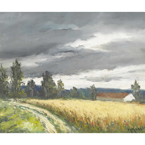 MARCEL MASSON : Feldpartie mit Gewitterwolken (DOBIASCHOFSKY AUKTIONEN AG)